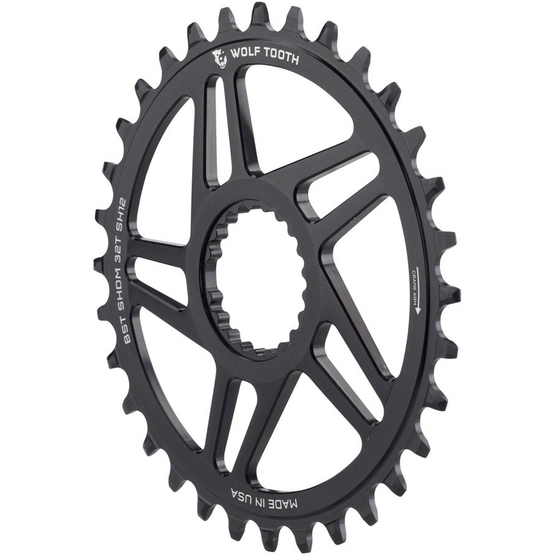 Wolf Tooth Direct Mount Chainring – 28t Shimano DM For Boost Cranks 3mm Offset Drop-Stop ST Requires 12-Speed HG+ Chain BLK
