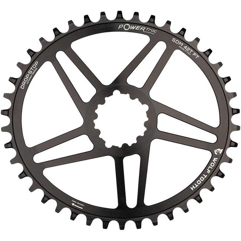 Wolf Tooth Elliptical Direct Mount Chainring – 42t SRAM Direct Mount 6mm Offset Drop-Stop B Flattop Compatible BLK