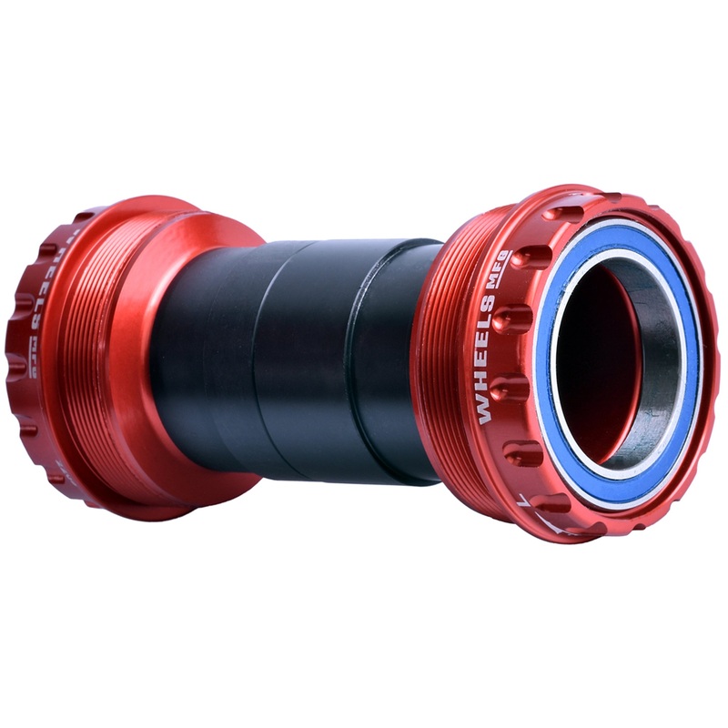 Wheels Manufacturing T47 Outboard Bottom Bracket – For 30mm Spindle ABEC-3 Bearings Fits Frames 68mm-100mm BB Shells Red