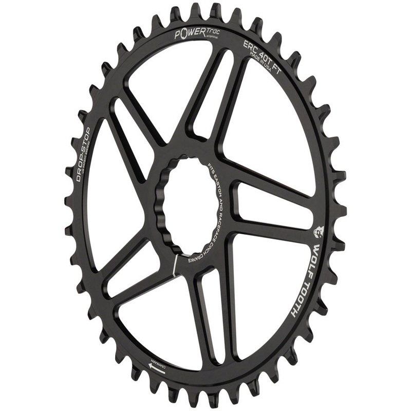 Wolf Tooth Elliptical Direct Mount Chainring – 40t RaceFace/EastonCINCH Direct Mount 3mm Offset Drop-Stop B Flattop Compatible BLK