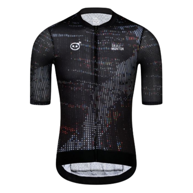 SKULL MONTON MENS CYCLING JERSEY MIDNIGHT NEON Small