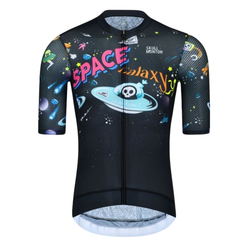 SKULL MONTON MENS CYCLING JERSEY SPACE GALAXY BLACK XL