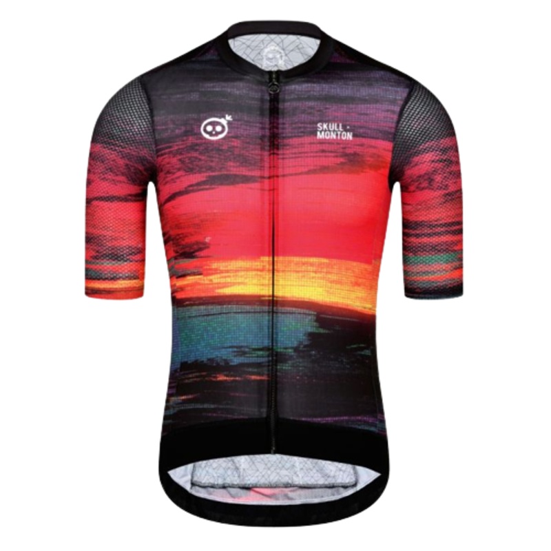 SKULL MONTON MENS CYCLING JERSEY SUNSET Small