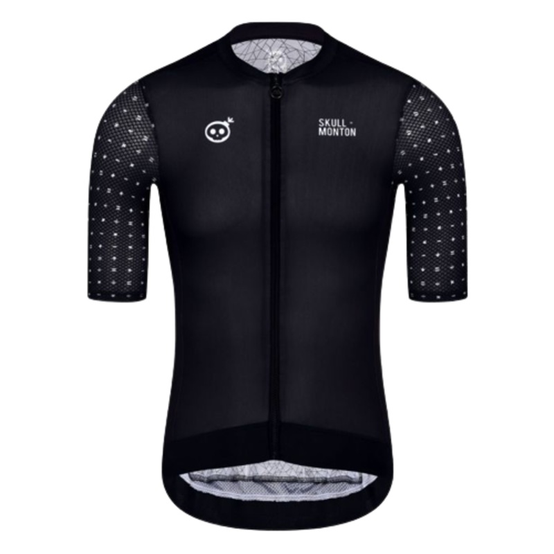 SKULL MONTON MENS CYCLING JERSEY SYMBOLS BLACK Small