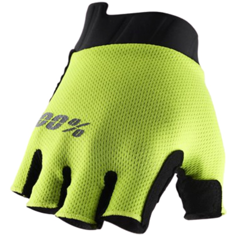 100% EXCEEDA GEL SHORT FINGER GLOVES SMALL SOLID BLACK