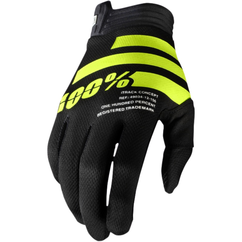 100% iTRACK GLOVES SMALL BLACK/FLUO YELLOW