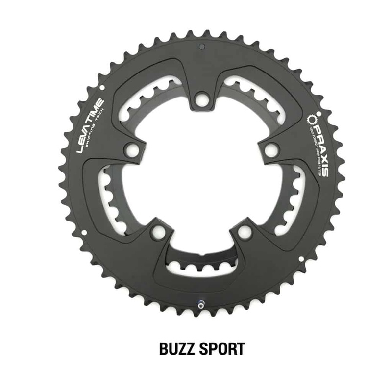 Praxis – Road Rings PRAXIS 48T/32T 110 BCD BLK BUZZ SPORT CHAINRING SET (10/11/12sp COMPATIBLE)