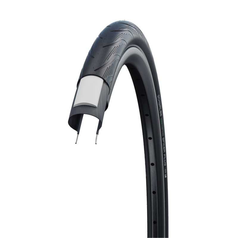 Schwalbe Spicer Plus Tyre Schwalbe Tyre Spicer Plus 26 x 1.5 Active Wire Green Compound PunctureGuard E-25 HS442 Black-Reflex