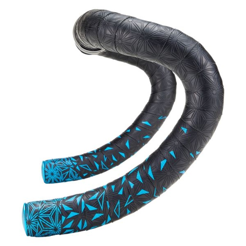 Supercaz Super Sticky Kush Road Tape  Star Fade Supacaz Super Sticky Kush – Star Fade – Neon Blue +  Blue Plugs