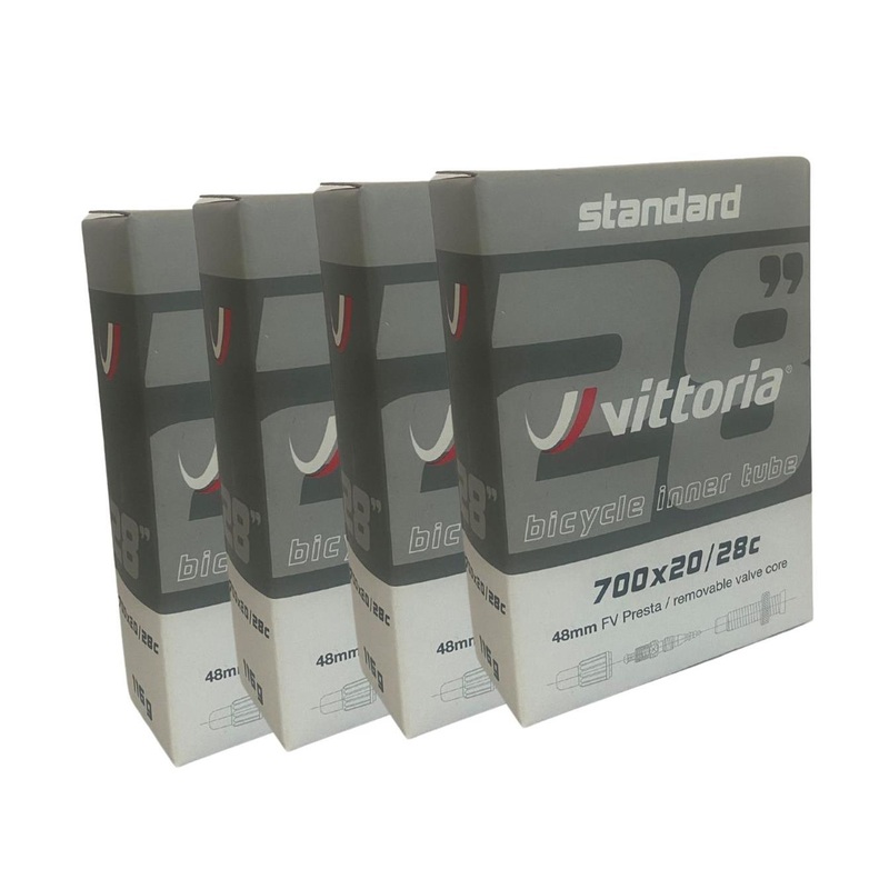 Multipack Vittoria Standard Butyl Inner Tubes 700c 4x Tube Standard 700×20/28c Presta RVC 48mm