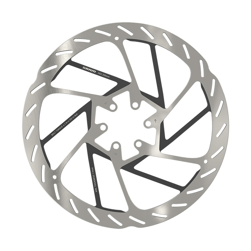 SRAM HS2 6 Bolt Rotors SRAM Rotor HS2 160mm 6-Bolt (Includes Steel Rotor Bolts) Rounded