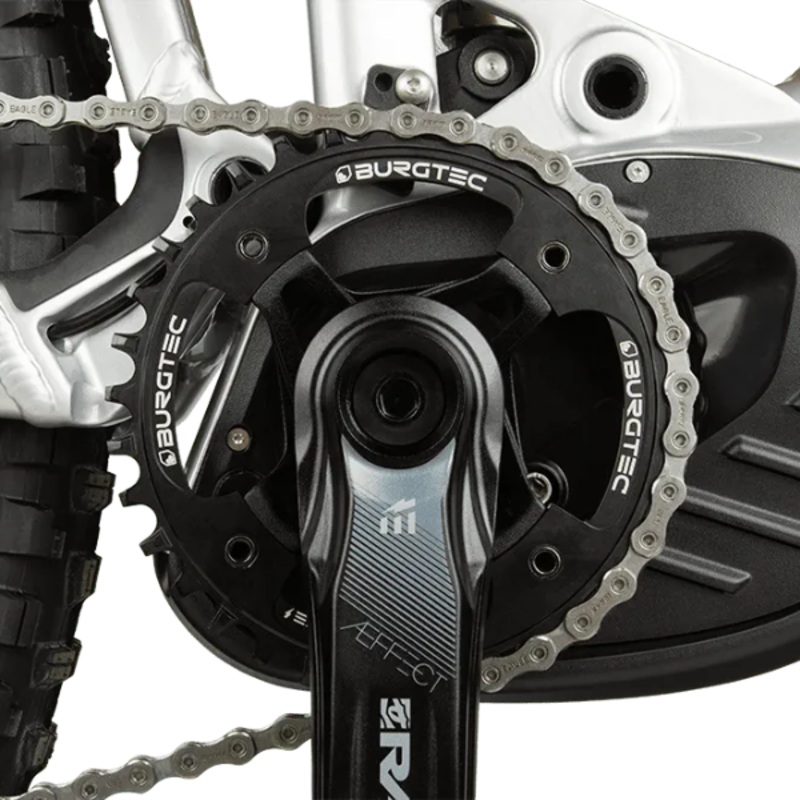 Burgtec 104mm BCD Outside Fit E-Bike Steel Thick Thin Chainring 34T [Shimano] Burgtec 104MM BCD Outside Fit E Bike Steel Thick/Thin Chainring 34T [Shimano]  (Includes 8mm x 0.75mm x 8mm Long bolts)