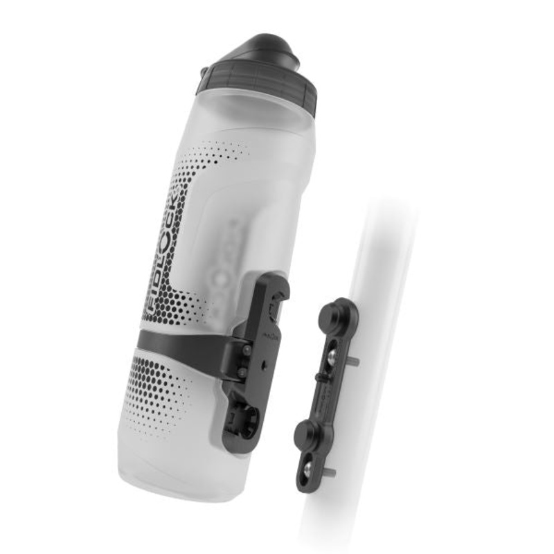 Fidlock Twist 800ml Bottle and Bike Base Fidlock Bottle 800ml + Bike Base inc Cageless Magnetic-Mechanical Mounting System for Bike Frames – Transparent Black