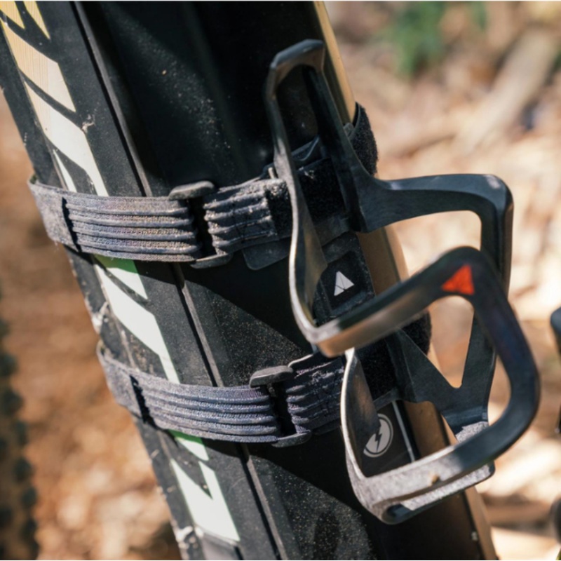 Granite Designs Aux E+ Carbon Bottle Cage with Strap Kit Granite Design Universal Carbon Bottle Cage With Long Strap Kit for E-Bikes