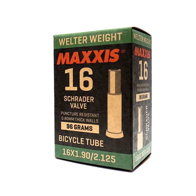 Maxxis – 16″ Welterweight Tubes MAXXIS TUBE 16 x 1.90/2.125 WELTERWEIGHT SV 0.8mm THICK