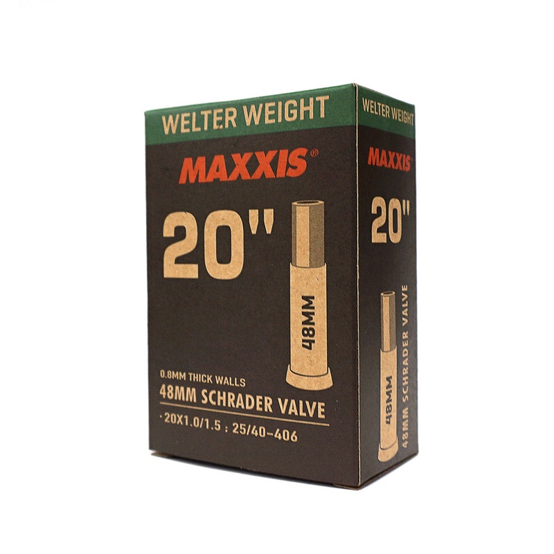 Maxxis – 20″ Welterweight Tubes MAXXIS TUBE 20 x 1.0/1.5 SV 48mm WELTERWEIGHT RVC, 0.8mm THICK