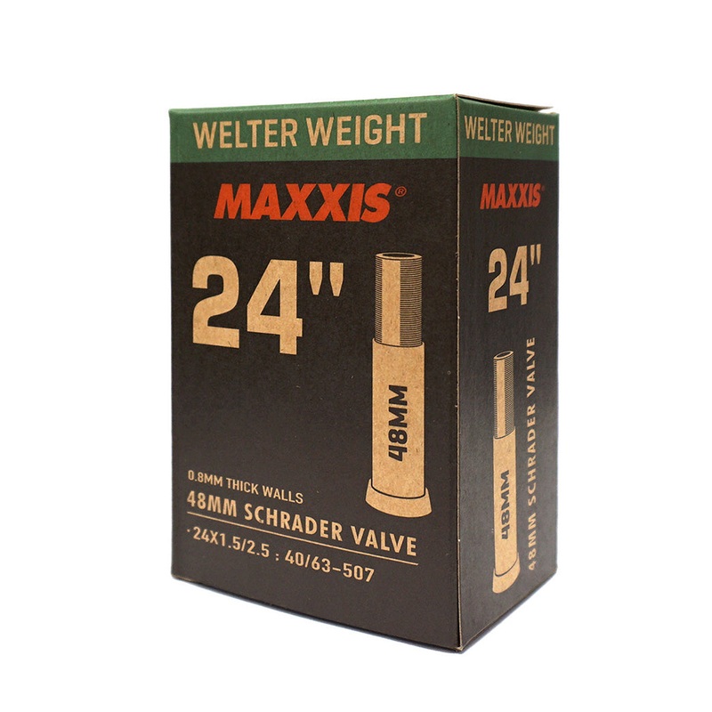 Maxxis – 24″ Welterweight Tubes MAXXIS TUBE 24 x 1.5/2.5 FV 48mm WELTERWEIGHT RVC, 0.8mm THICK