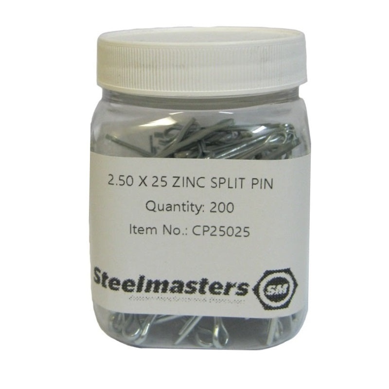 2.5mm Split Pins SPLIT PIN 3/32 X 1 ZP 2.5 X 25MM (200)