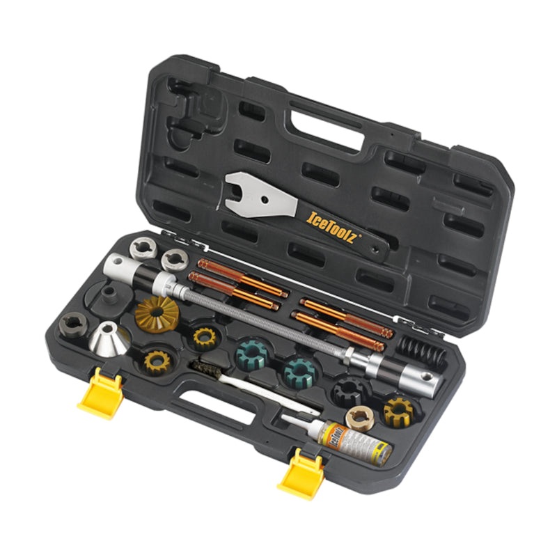 IceToolz BB Tapping & Head Tube Reaming & Facing Tool BB TAPPING & HEAD TUBE REAMING AND FACING ICETOOLZ E185 (SET)