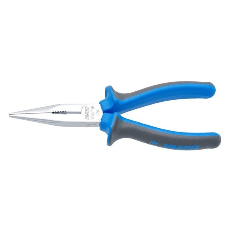 Unior Long Nose Pliers with Side Cutters and Pipe Grip Straight 170mm Unior 508/1BI Long Nose Pliers with Side Cutter and Pipe Grip, Straight 170mm