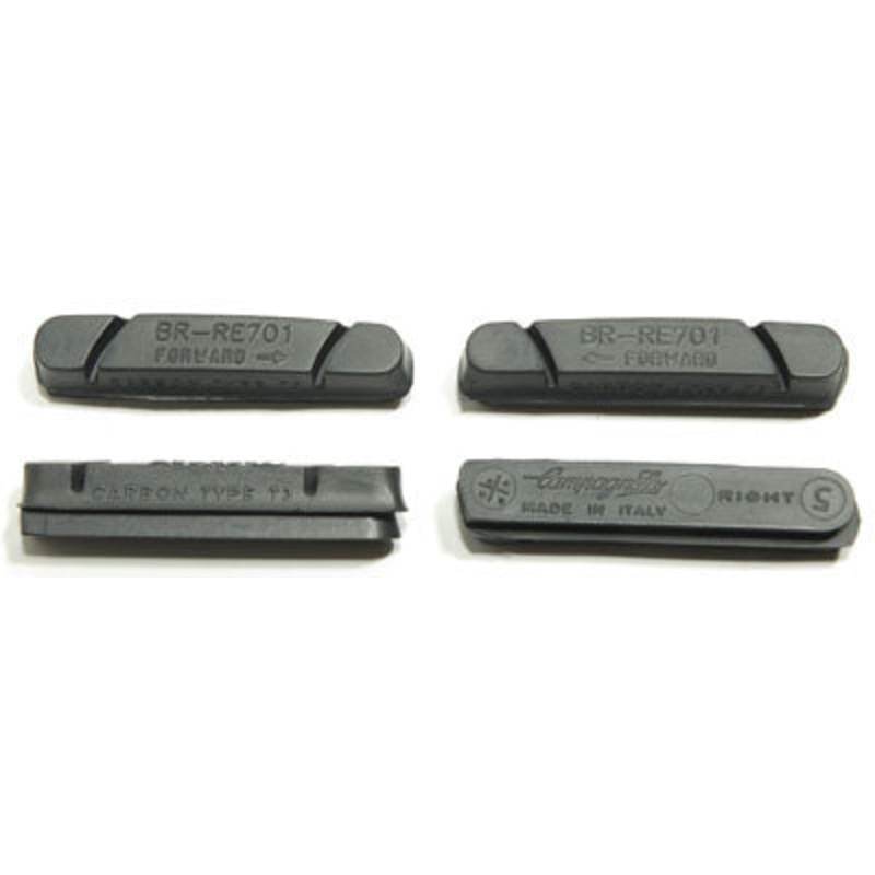 Campagnolo Brake Pads for Campagnolo/Fulcrum Carbon Wheels Campagnolo Brake Pads for Carbon Rims, Oblong Pad with Diagonal Grooves – 4 Pack BR-BO500