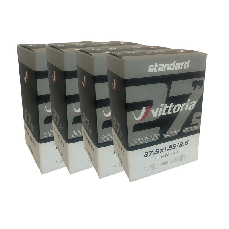 Multipack Vittoria Standard Butyl Inner Tubes 27.5″ 4x Tube Standard 27.5×1.50/2.0 AV Schrader 48mm