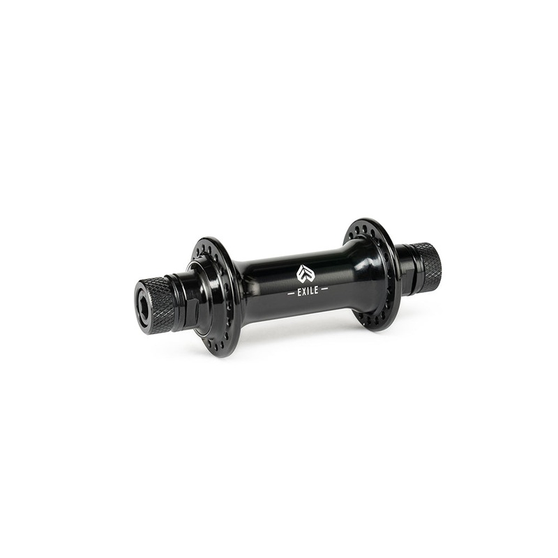 eclat Exile Front Hub Eclat Exile Front Hub Female Axle 36 Hole Black – Supplied with 2nd Set Of 17mm Hex Bolts for Peg Use