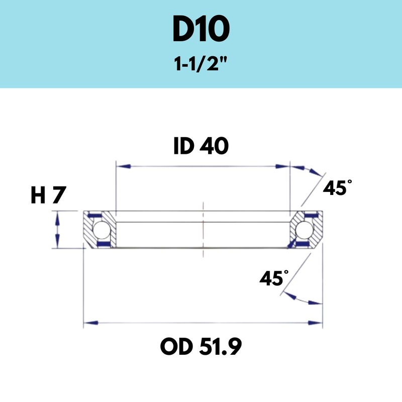 Black Bearing 1 1/2″ Headset Bearing D10