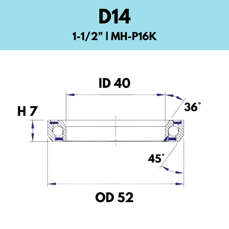 Black Bearing 1 1/2″ Headset Bearing D14