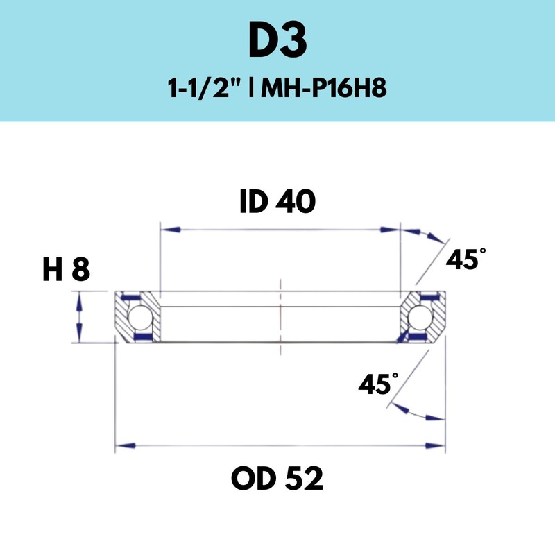 Black Bearing 1 1/2″ Headset Bearing D3