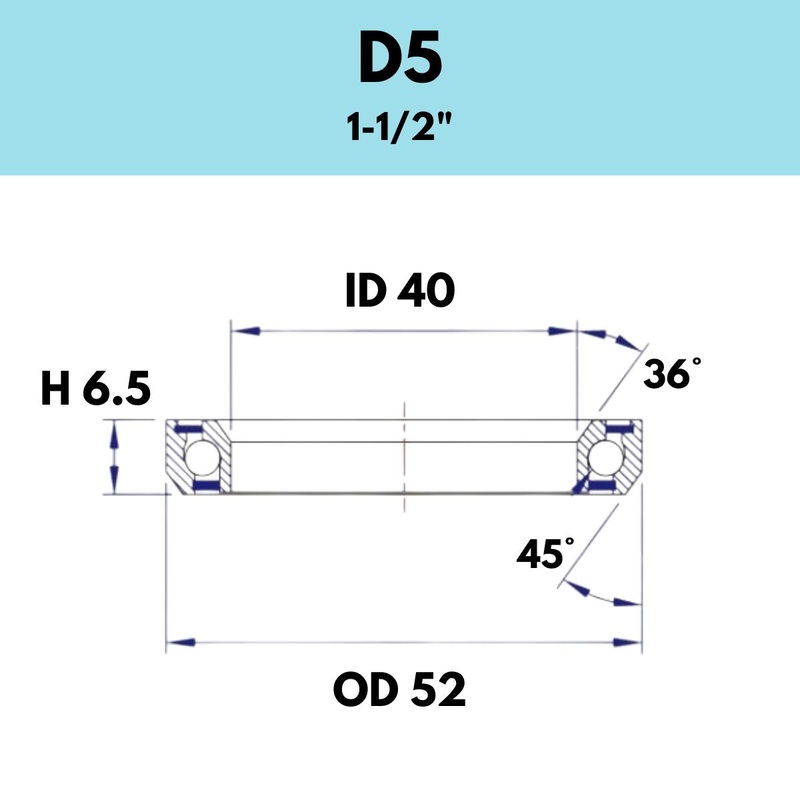 Black Bearing 1 1/2″ Headset Bearing D5