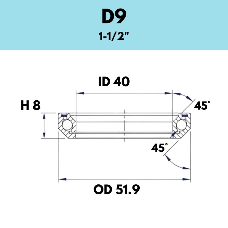 Black Bearing 1 1/2″ Headset Bearing D9