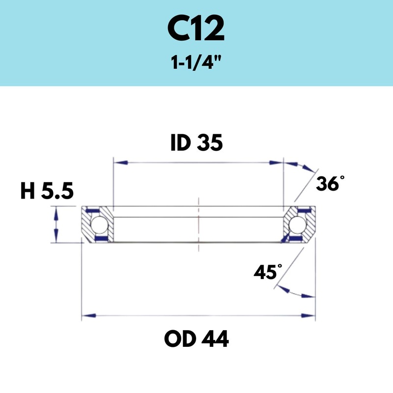 Black Bearing 1 1/4″ Headset Bearing C12