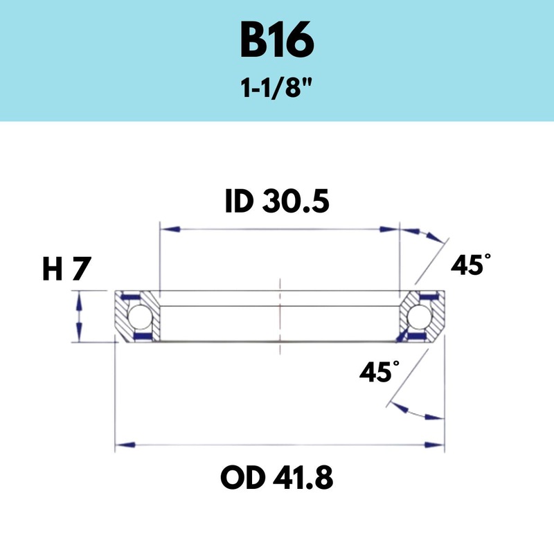 Black Bearing 1 1/8″ Headset Bearing B16