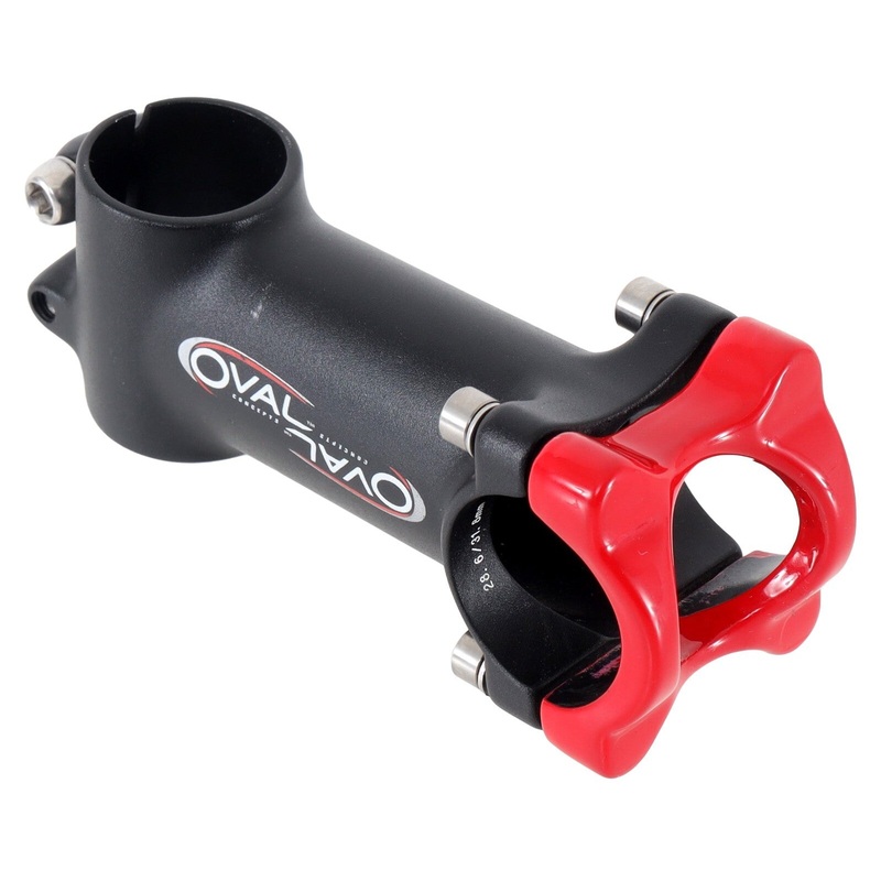 Oval Concepts Alloy Road Bike Stem 31.8 x 90mm +/-6 1 1/8″ Black/Red Gravel MTB